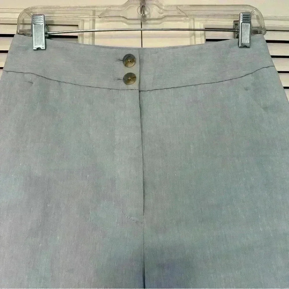 Veronica Beard Jeanne Light Blue Linen Blend Crop Wide Leg Pants 6 nautical crop - Picture 9 of 15